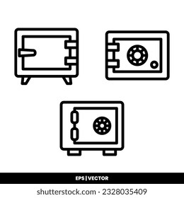 Safebox icon vector illustration logo template for many purpose. Isolated on white background.