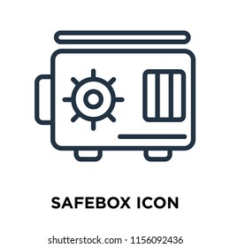Safebox icon vector isolated on white background, Safebox transparent sign , thin symbols or lined elements in outline style
