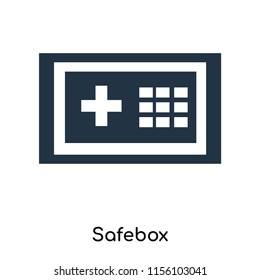 Safebox icon vector isolated on white background. thin symbols or lined elements in outline style