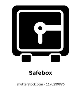 Safebox icon vector isolated on white background, logo concept of Safebox sign on transparent background, filled black symbol