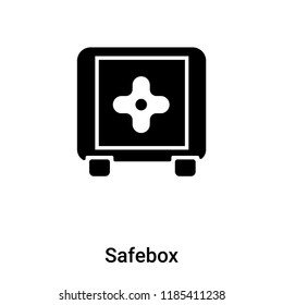 Safebox icon vector isolated on white background, logo concept of Safebox sign on transparent background, filled black symbol