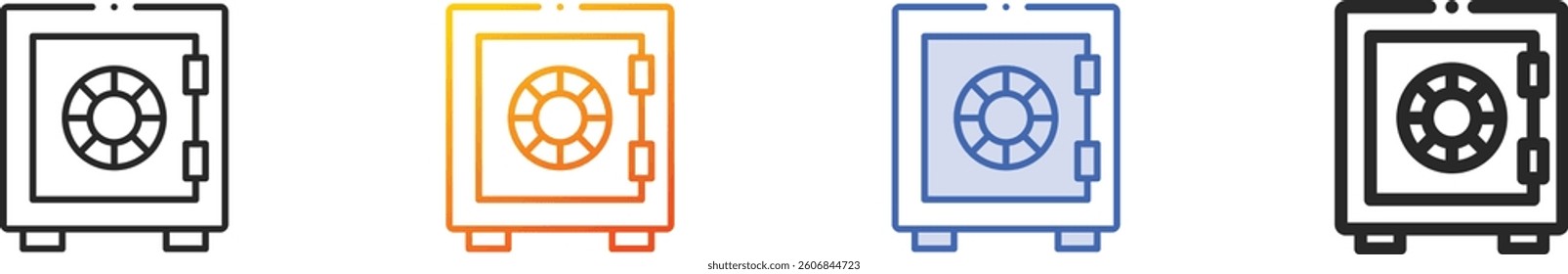 safebox icon.Thin Linear, Gradient, Blue Stroke and bold Style Design Isolated On White Background