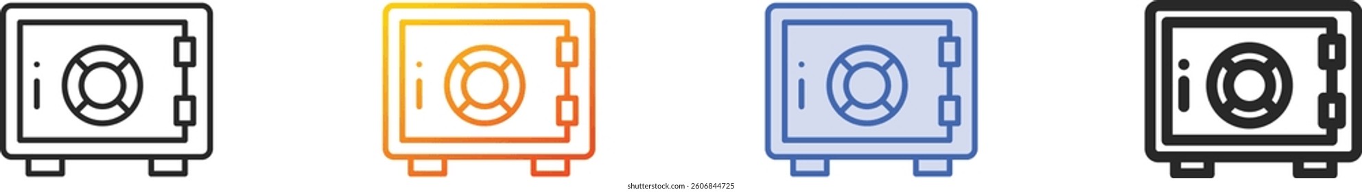 safebox icon.Thin Linear, Gradient, Blue Stroke and bold Style Design Isolated On White Background