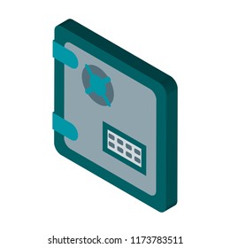 Safebox isometric left top view 3D icon