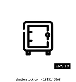 Safebox Line Icon Vector. Deposit box Line Symbol Vector