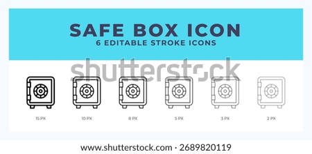 Safebox line icon. Vector icon symbol. Logo illustration. Editable line icon.