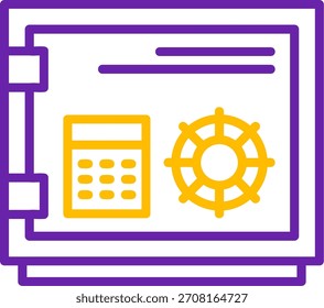 Safebox Line Two Color Vector Icon Design