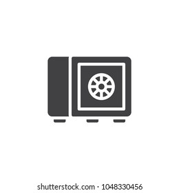 Safebox vector icon. filled flat sign for mobile concept and web design. Strongbox simple solid icon. Bank symbol, logo illustration. Pixel perfect vector graphics