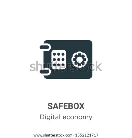Safebox vector icon on white background. Flat vector safebox icon symbol sign from modern digital economy collection for mobile concept and web apps design.