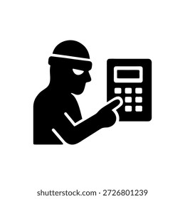 Icono de desvío de seguridad y teclado aislado sobre fondo blanco