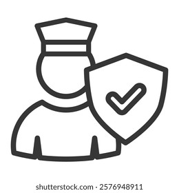 Safeguard Icon Lineal Style Vector Illustration