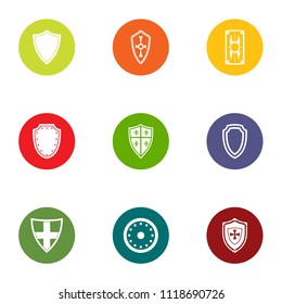 Safeguard icons set. Flat set of 9 safeguard vector icons for web isolated on white background