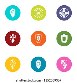 Safeguard icons set. Flat set of 9 safeguard vector icons for web isolated on white background