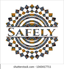 Safely arabic emblem background. Arabesque decoration.