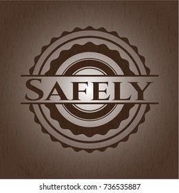 Safely badge with wood background