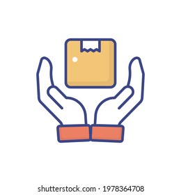 Safely Delivered vector icon style illustration. EPS 10 File