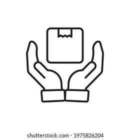Safely Delivered vector outline icon style illustration. EPS 10 File