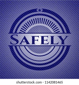 Safely emblem with jean high quality background