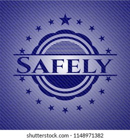 Safely emblem with jean texture