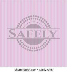 Safely pink emblem. Retro