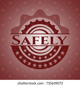 Safely retro style red emblem