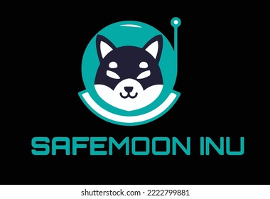 SafeMoon Inu-Münzmembran Krypto-Währung, Vektorgrafik