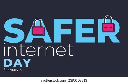 Día de Internet más seguro. fondo, banner, tarjeta, afiche, plantilla. Ilustración vectorial.