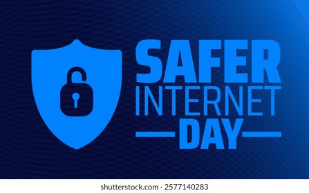 Safer Internet Day background banner or poster design template. observed every year in February. Holiday concept. Use to any Template, card, poster, placard, template.