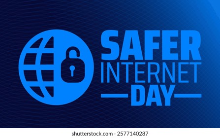 Safer Internet Day background banner or poster design template. observed every year in February. Holiday concept. Use to any Template, card, poster, placard, template.