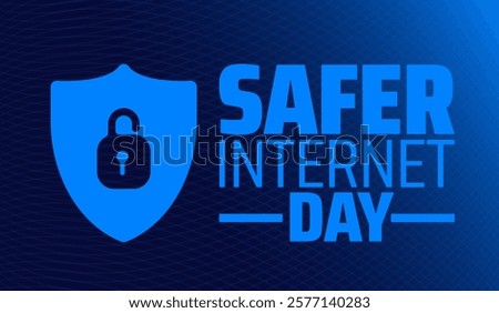 Safer Internet Day background banner or poster design template. observed every year in February. Holiday concept. Use to any Template, card, poster, placard, template.
