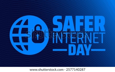 Safer Internet Day background banner or poster design template. observed every year in February. Holiday concept. Use to any Template, card, poster, placard, template.
