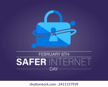 Safer Internet Day celebrated every year on 6th February. Vector banner, flyer, poster and social medial template design.