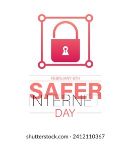 Safer Internet Day celebrated every year on 6th February. Vector banner, flyer, poster and social medial template design.