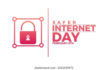 Safer Internet Day celebrated every year on 6th February. Vector banner, flyer, poster and social medial template design.