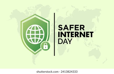 Safer Internet Day celebrated every year on 6th February. Vector banner, flyer, poster and social medial template design.
