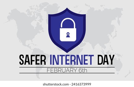 Safer Internet Day celebrated every year on 6th February. Vector banner, flyer, poster and social medial template design.