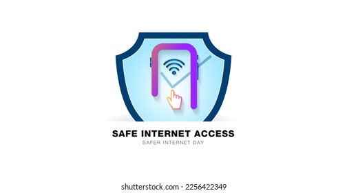Safer internet day concept. international Safer internet day Creative concept and Poster Design.