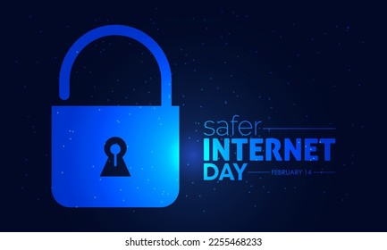 Safer Internet Day design template concept observed on February 7. Technology Vector Illustration
