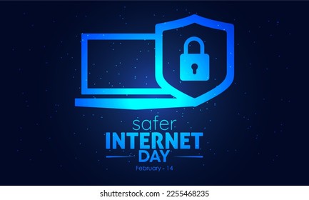 Safer Internet Day design template concept observed on February 7. Technology Vector Illustration