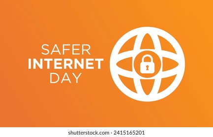 Safer Internet Day, February 6. Online and cyber security awareness vector template for banner, card, poster and background design. Vector illustration.