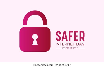 Safer Internet Day, February 6. Online and cyber security awareness vector template for banner, card, poster and background design. Vector illustration.