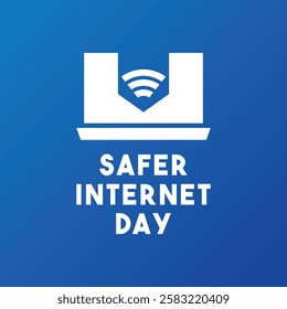 Safer Internet Day. February. Gradient background. Eps 10.