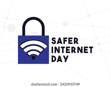 Safer Internet Day. Flat design vector. Poster, banner, card, background. Eps 10.