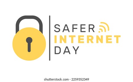 Safer Internet Day Poster. Vector illustration in flat style