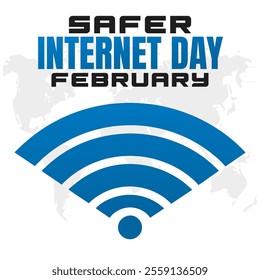 SAFER INTERNET DAY social media post Vector Illustration on february