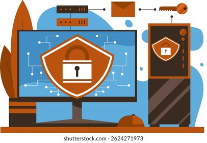 Internet mais segura com conceito de ilustração plana