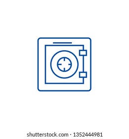 Safe,security,protection,bank line icon concept. Safe,security,protection,bank flat  vector symbol, sign, outline illustration.