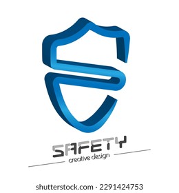 Safety. 3D element for the design of signage, scoreboard, brand and creative design. Template for websites and applications