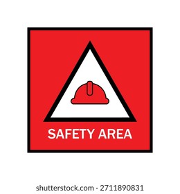 Sinal de aviso obrigatório para o Hard Hat da Área de Segurança