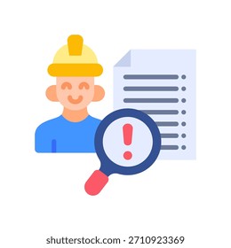 Ícone de auditoria de segurança Ilustração de vetor plana